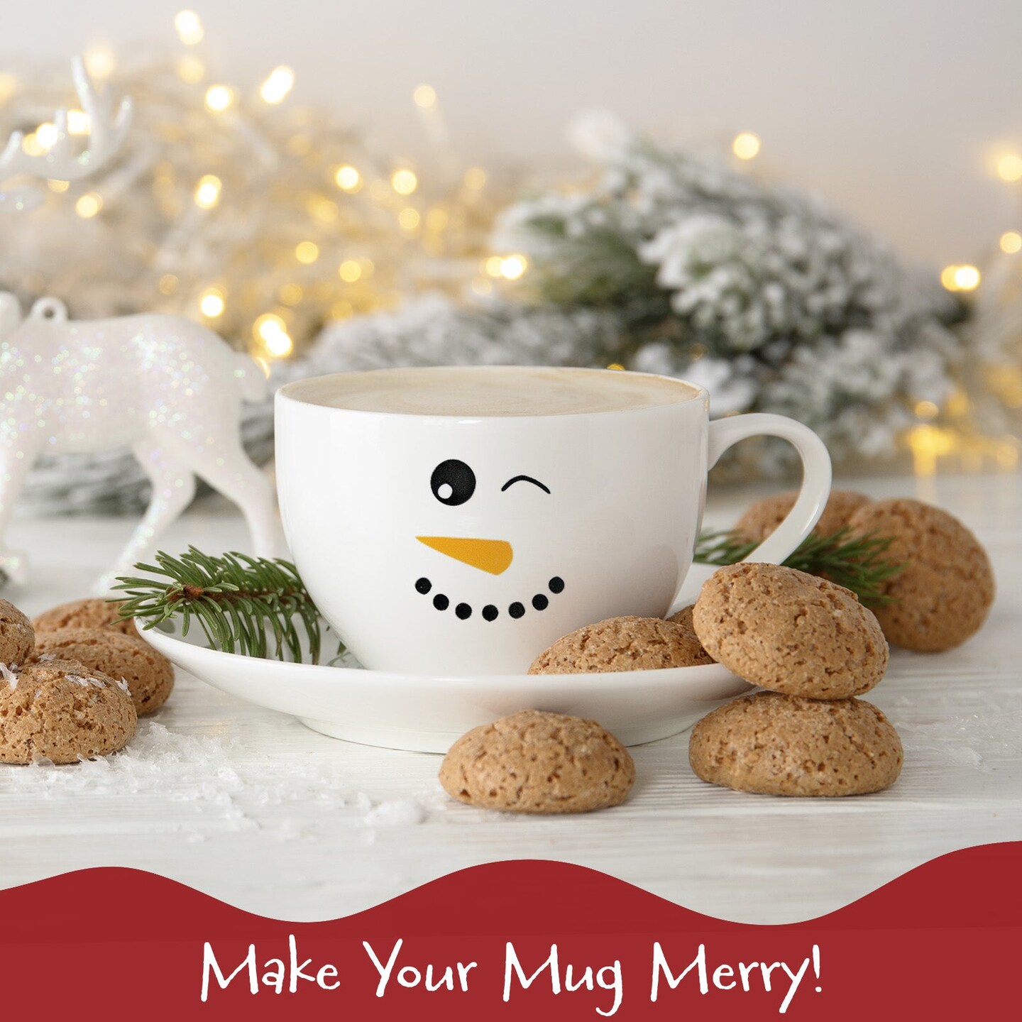 Wrapables Snowman Face Stickers for Crafts, Christmas Decoration for Windows, Refrigerators, Water Bottles, Cups (Set of 32), Classic