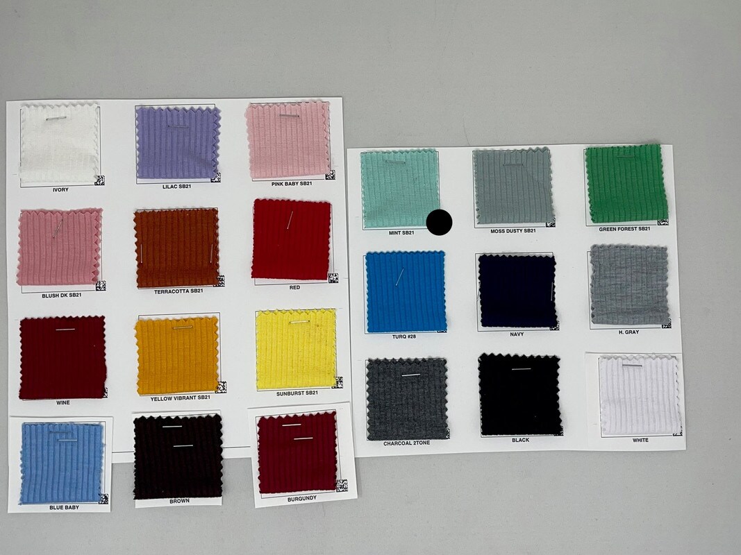 1 Yard 4x2 Rib Knit Solid Fabric Stretchy Durable Soft 52"-53" Inch Width