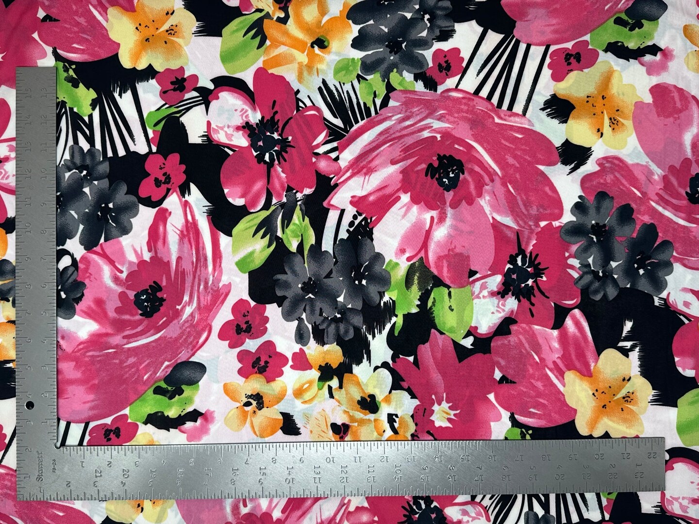 1 Yard Elegant ITY Knit Floral Print Fabric for Tops Dresses and Skirts ...