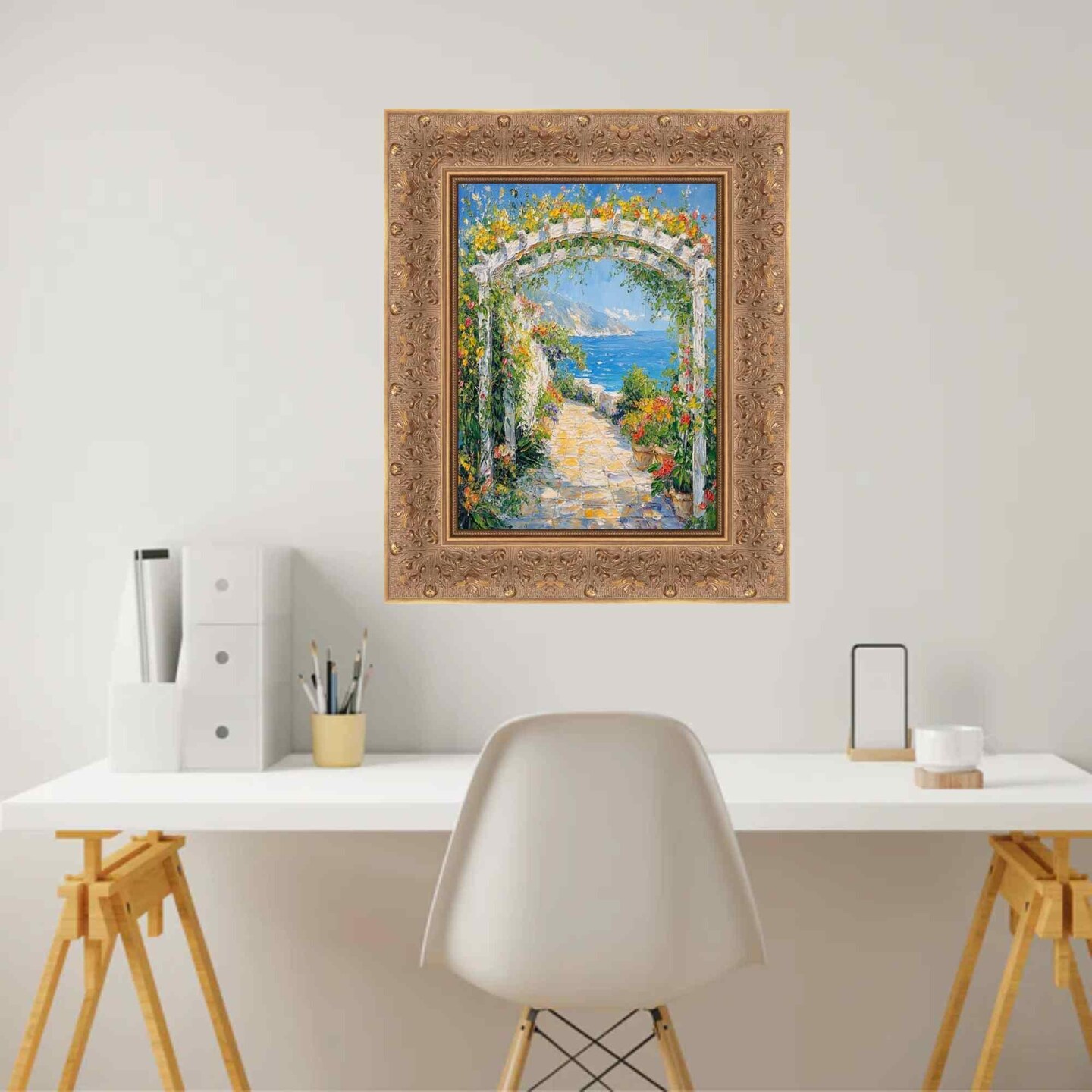 Wide Gold Ornate Floral Picture Frame 18x24 frame