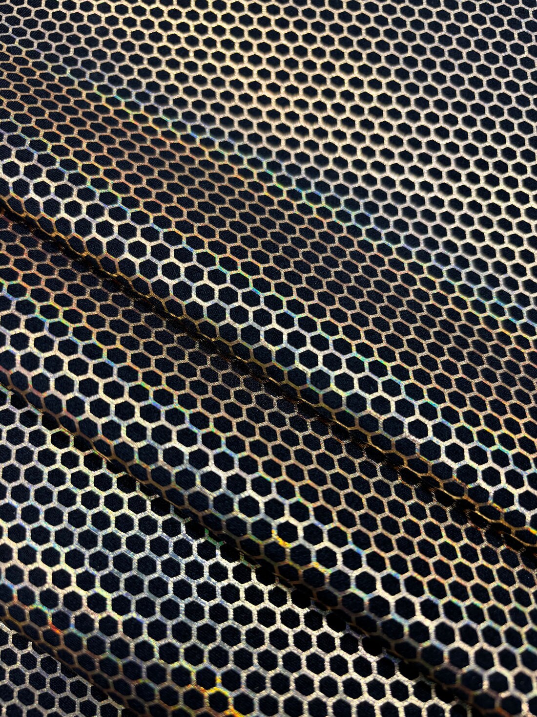 1 Yard Gold Honeycomb Print Spandex Fabric for Costumes, Swimwear ...