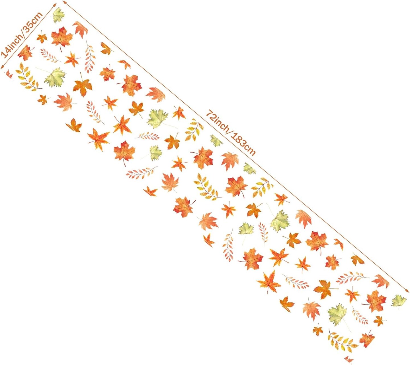 Fall Table Runner - Maple Leaf Table Runner (Yellow) 13.8 x 72 inch