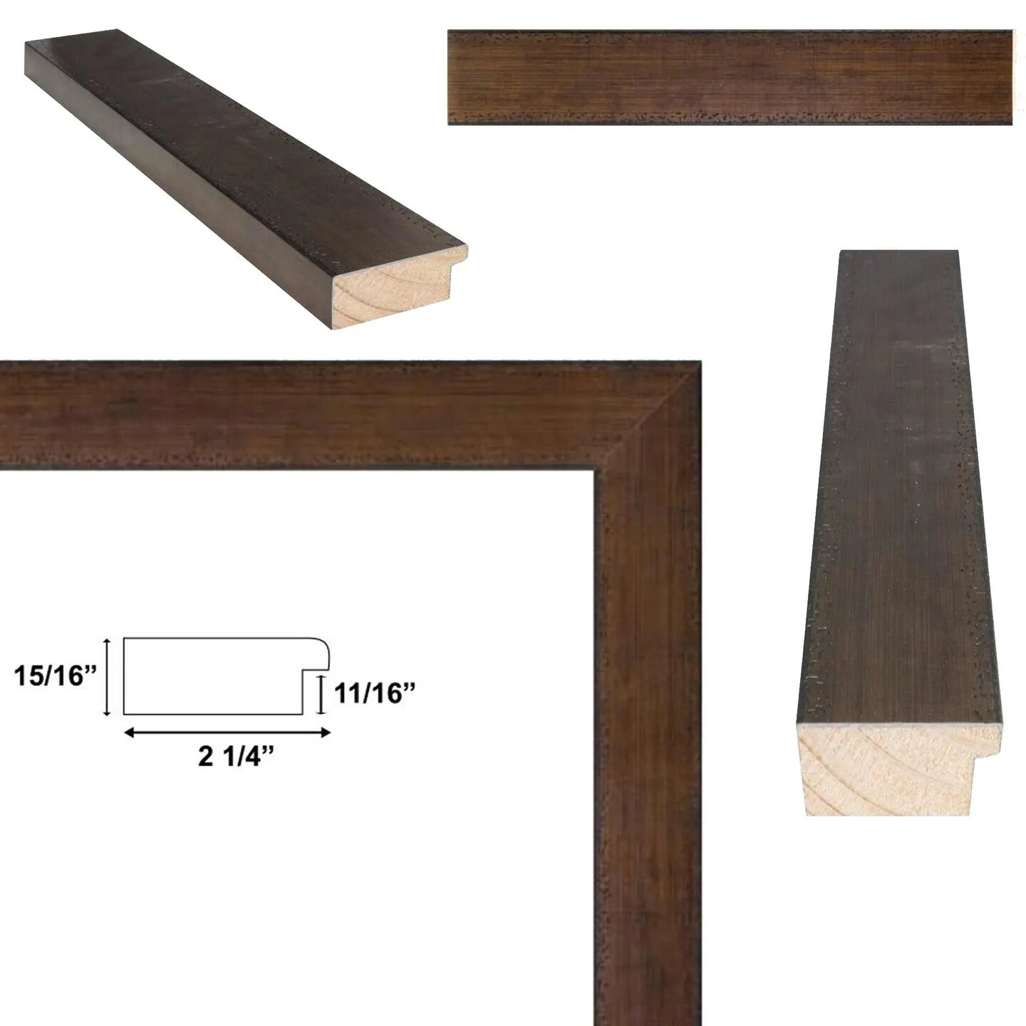 Wide Antique Gold Bronze Flat Picture Frame 11x16 frame