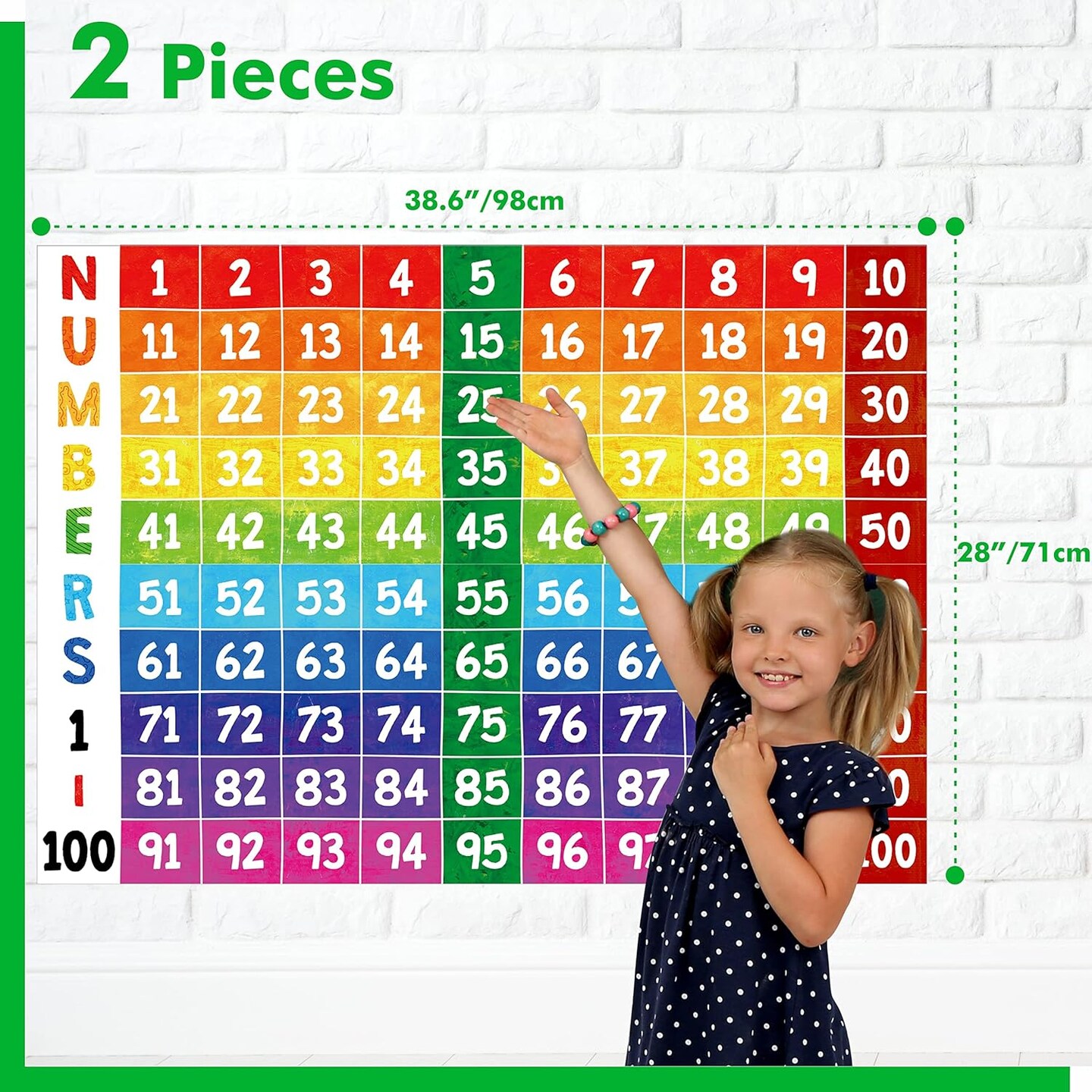 1 to 100 Colorful Number Line Classroom Decoration (Poster Tube Package)