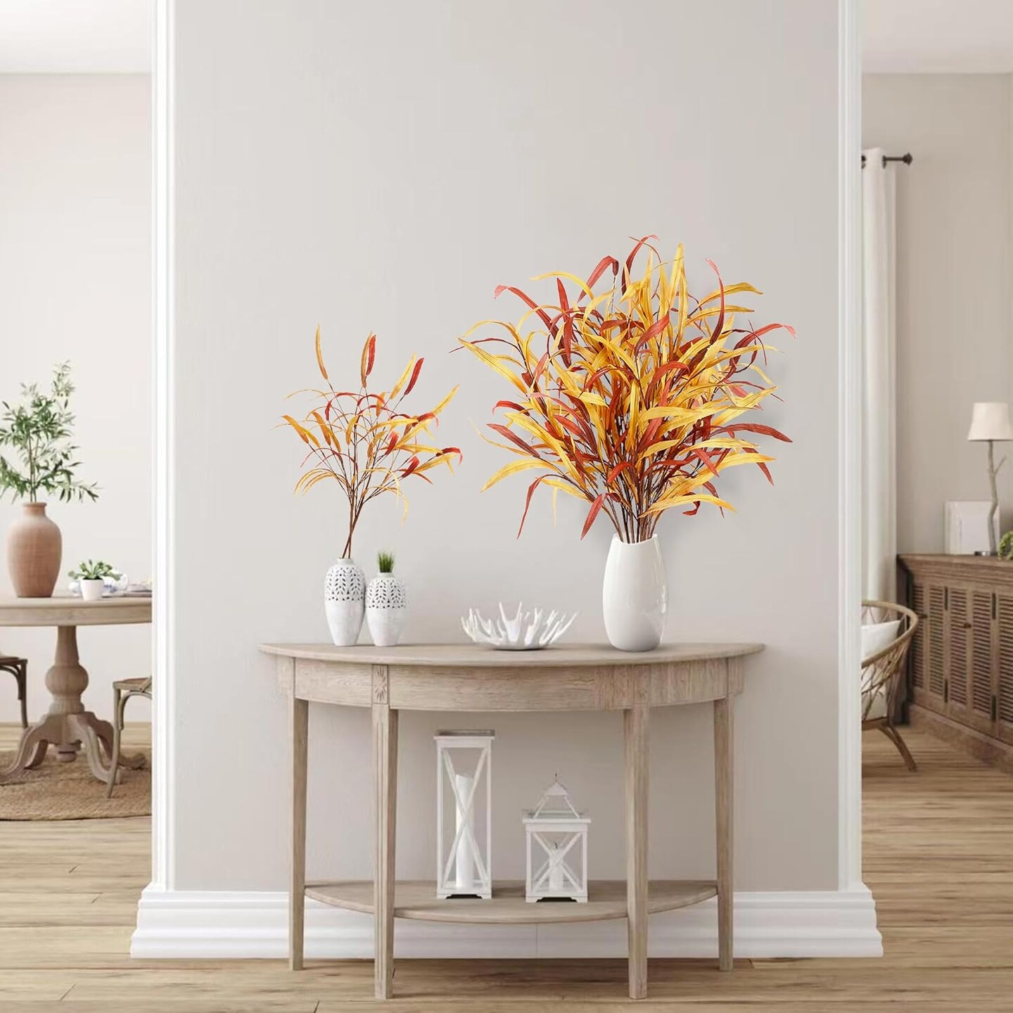 6Pcs Fall Leaves Stem Artificial