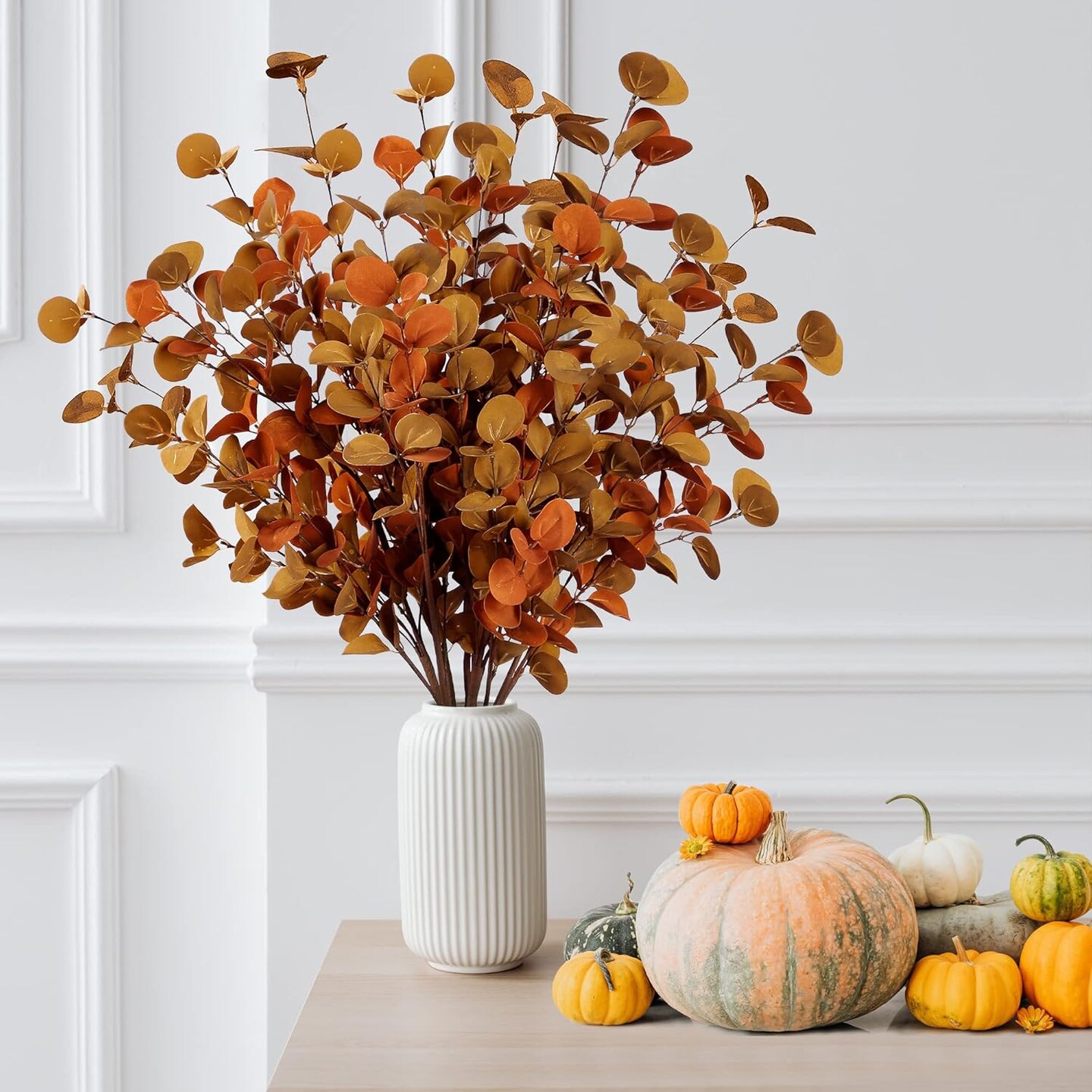 6 Pcs Artificial Eucalyptus Stems Fall