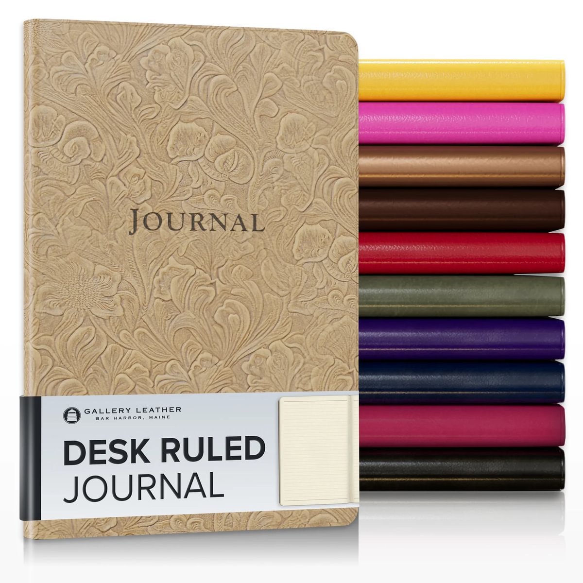 Gallery Leather Journal - Crafted in Maine, USA - Elegant Leather Writing Notebook with 192 Lined Pages - A Timeless Space for Your Thoughts - 8x5.5, Desk Lined