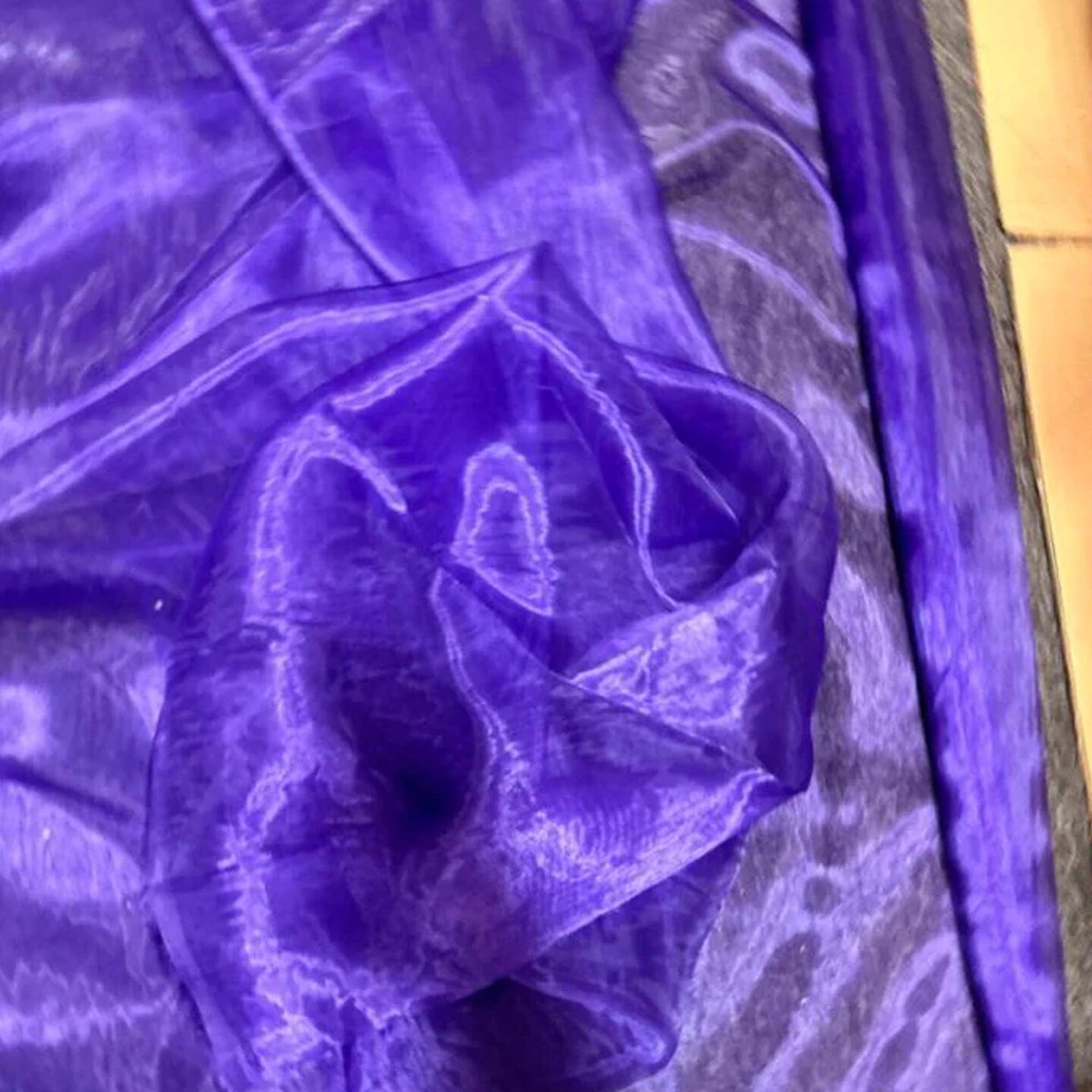 1 Yard Crinkle Organza Fabric Sheer Lightweight Polyester for Event and Home Decor