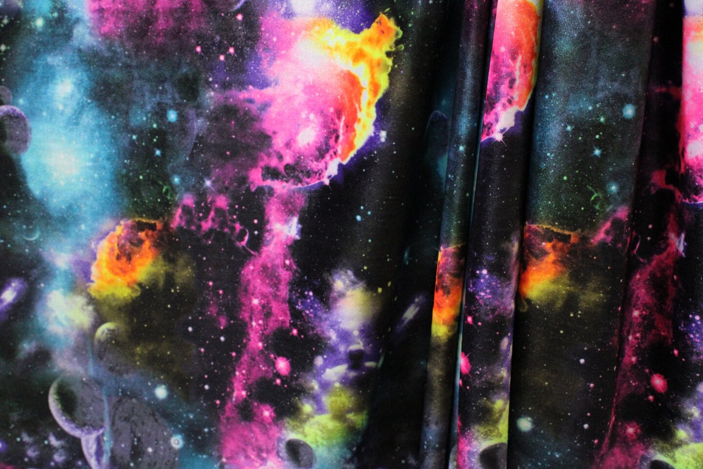 1 Yard 80% Polyester 20% Spandex Colorful Galaxy four-way stretch Spandex Fabric 58"/60" Width