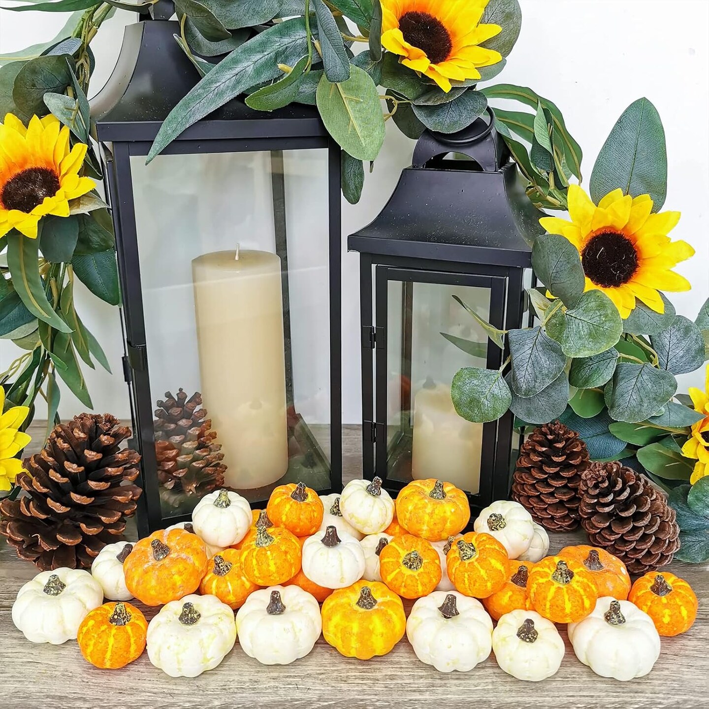 32 Pcs Assorted Mini Pumpkins Tabletop