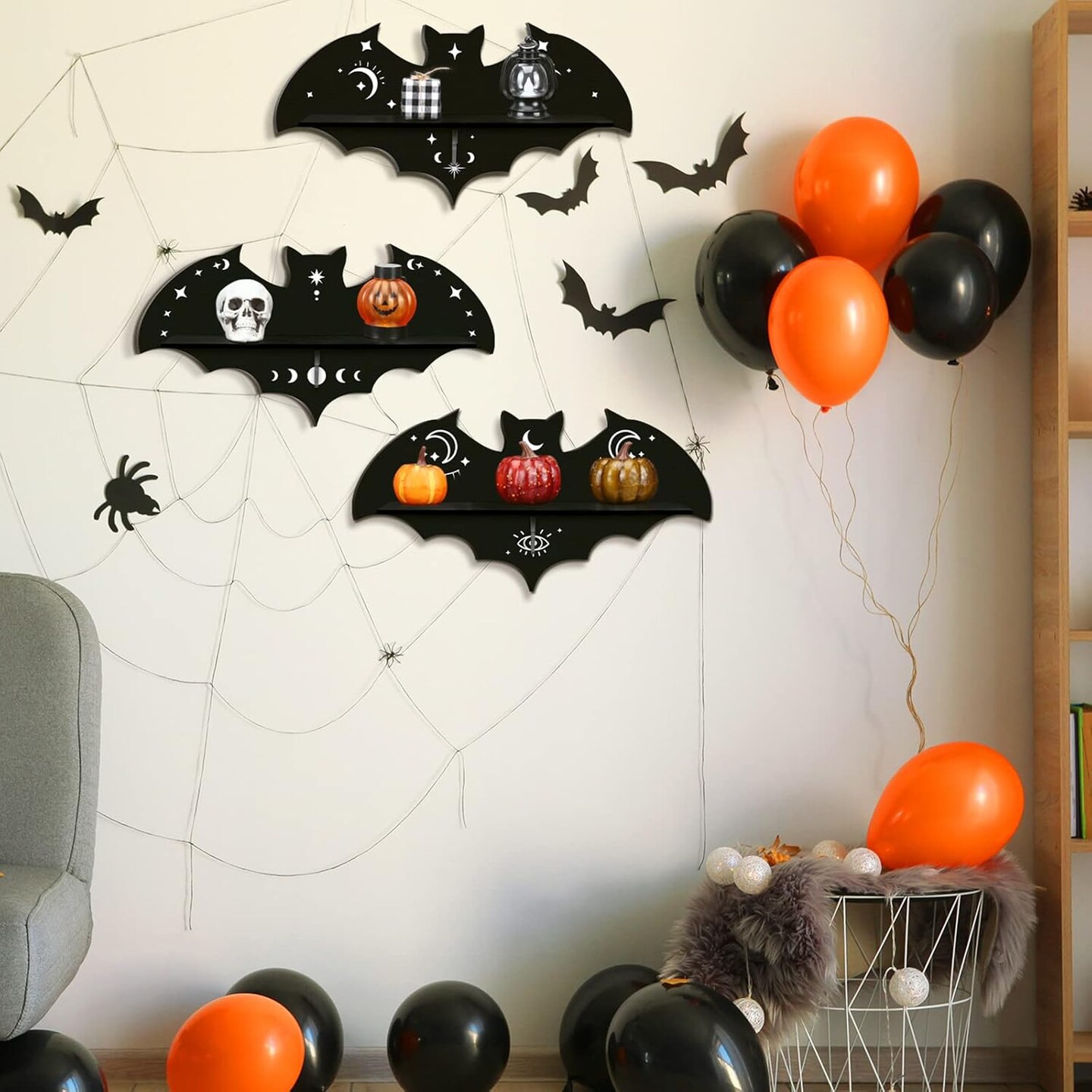 3 Pcs Bat Shelf Gothic Decor