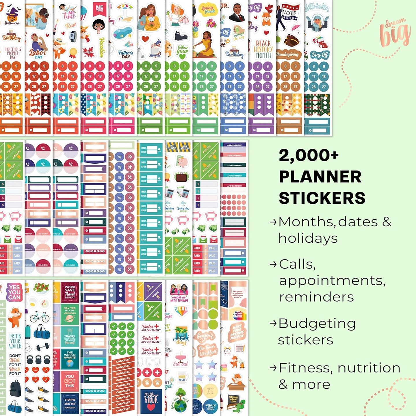 2000+ Small Planner Stickers Pack