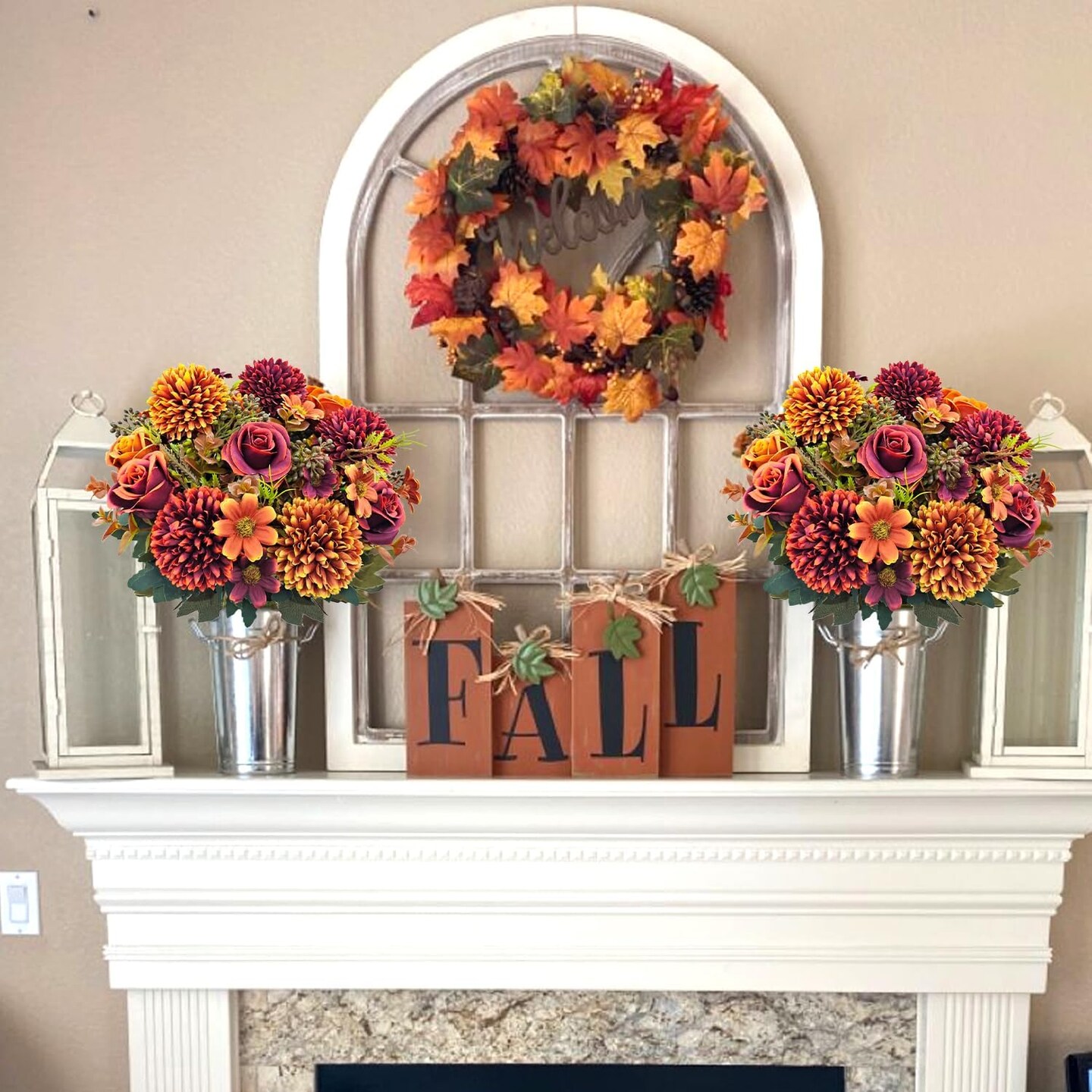 Fall Floral Arrangement - Silk Chrysanthemums