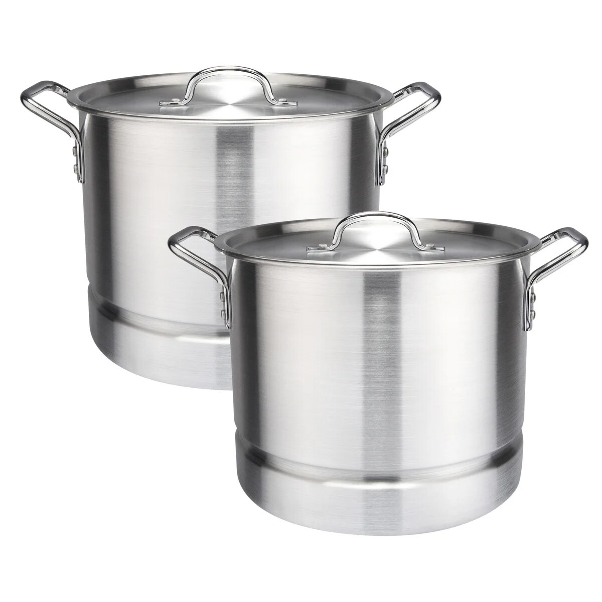 3 Piece Aluminum Stock Pot Set with Steamer - 24Qt, 32Qt, 40Qt