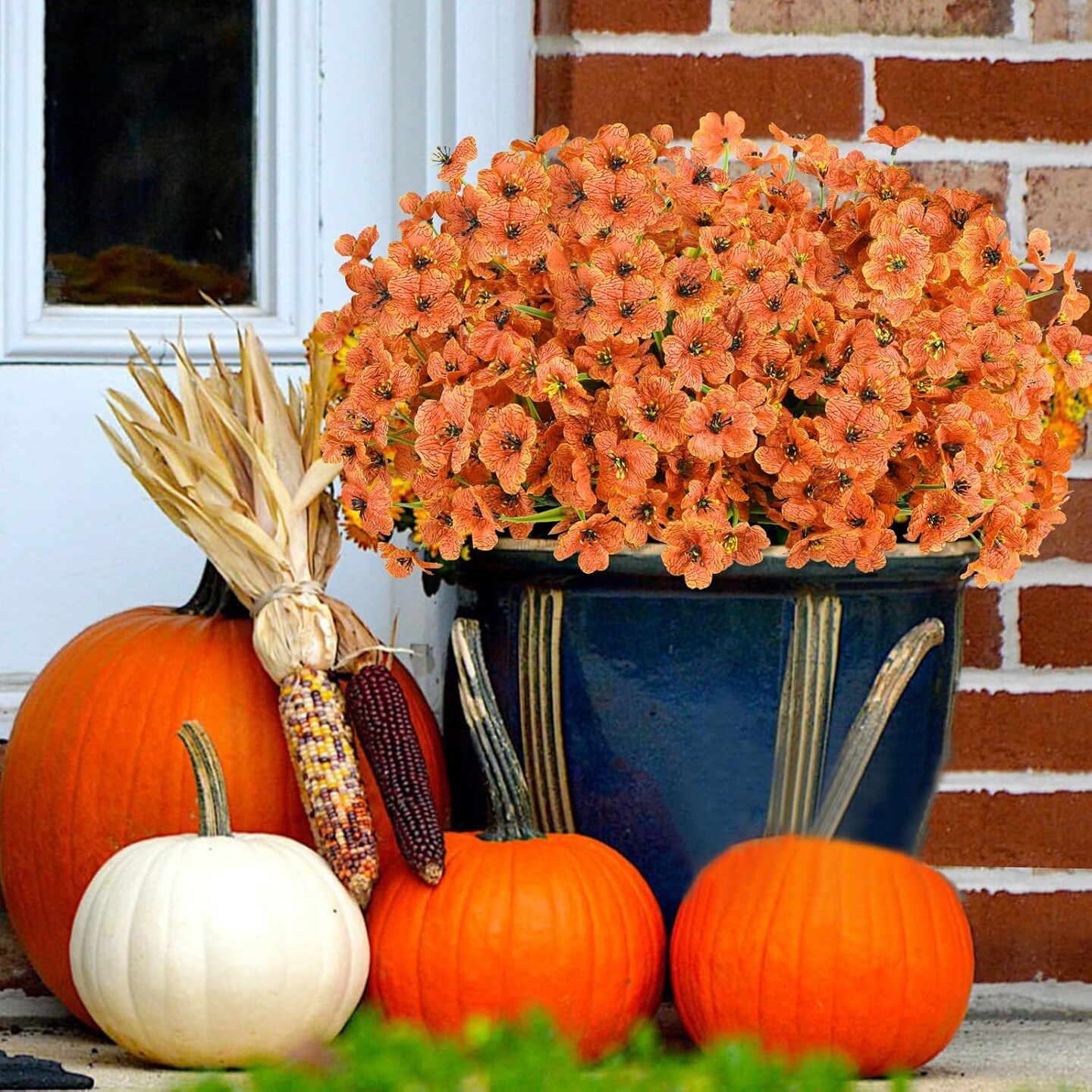 24 Bundles Artificial Fall Flowers for Outdoors