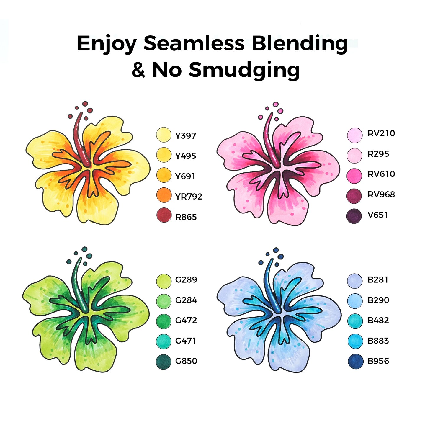 Ohuhu Oahu 100 Colors Alcohol-Based Markers - Dual Tip Chisel &#x26; Fine