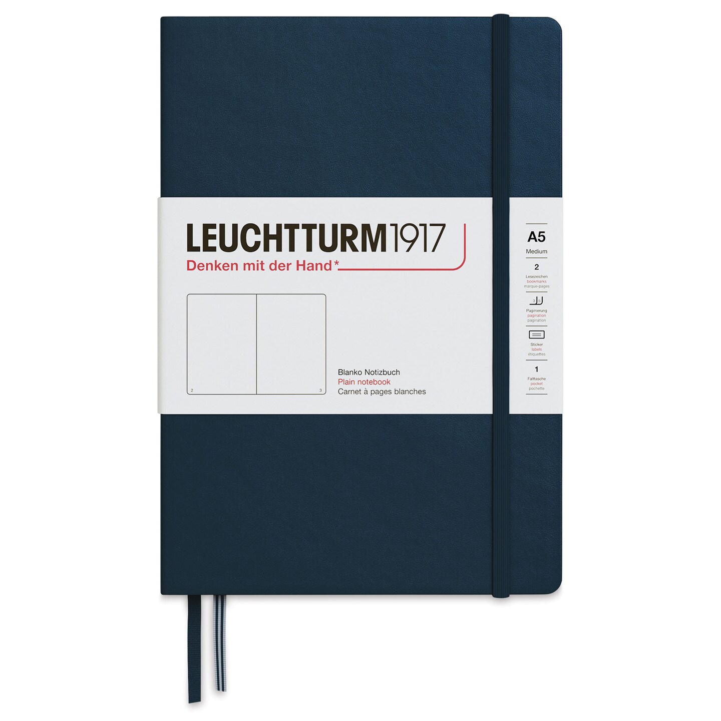 Leuchtturm1917 Blank Hardcover Notebook - Deep Sea, 5-3/4&#x22; x 8-1/4&#x22;