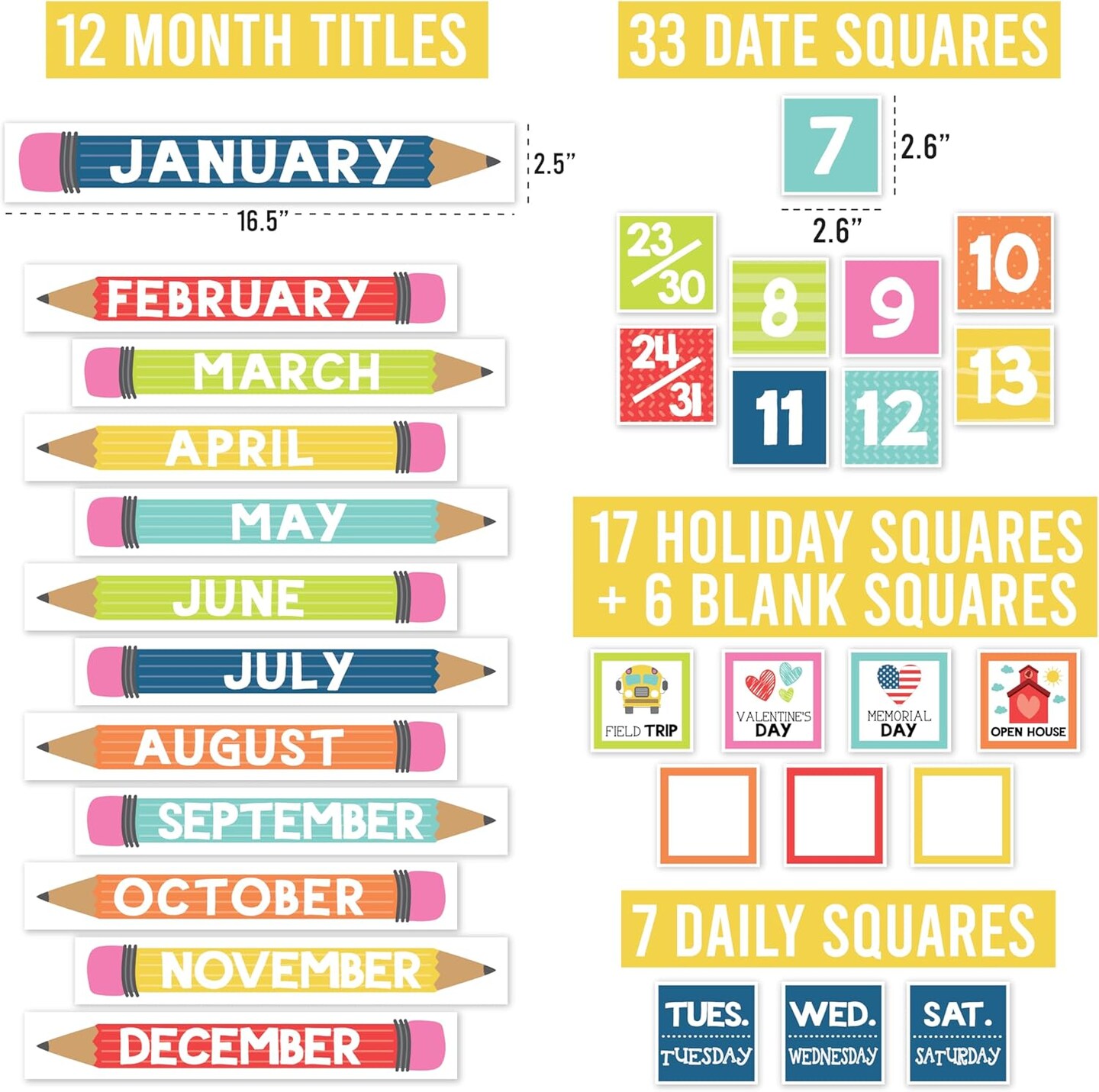 Colorful Classroom Calendar Set Bulletin Board Sets For Teachers