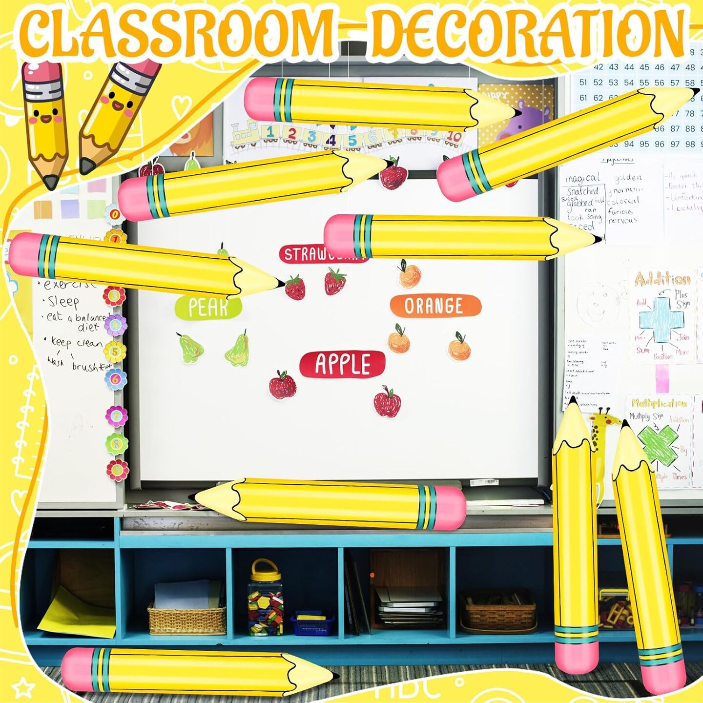 3 Pcs 27 Inch Giant Large Inflatable Pencil Back to School