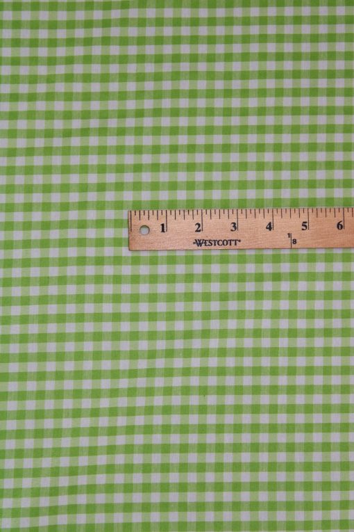 1 Yard Lime Green 1/8″ Gingham Checkered Poly Cotton Fabric Lightweight Sewing Material 58/59 Inch Wide