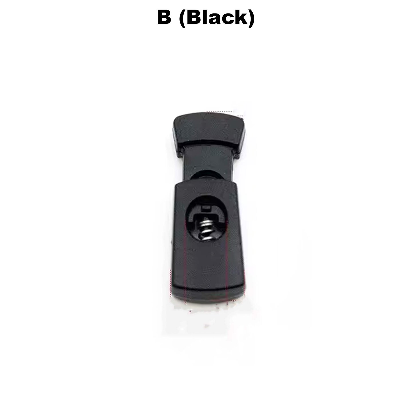 12 Pieces B-Black Drawstring Cord Stopper Spring Toggle Plastic Cord Lock Clip