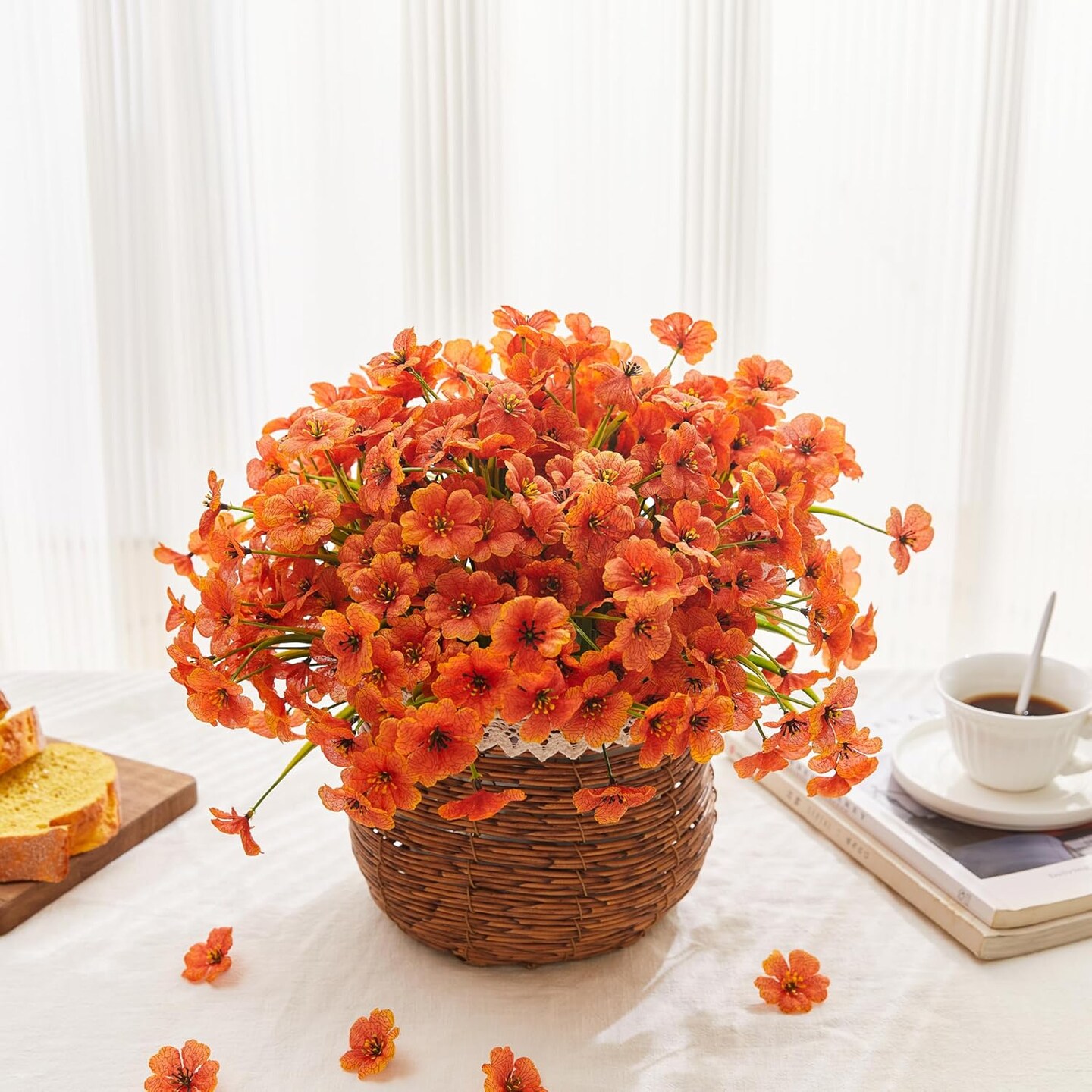 16 Bundles Orange Artificial Fall Flowers