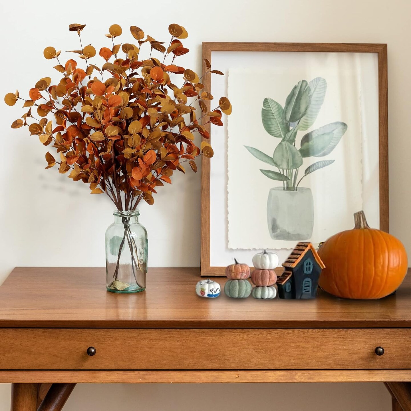 6 Pcs Artificial Eucalyptus Stems Fall