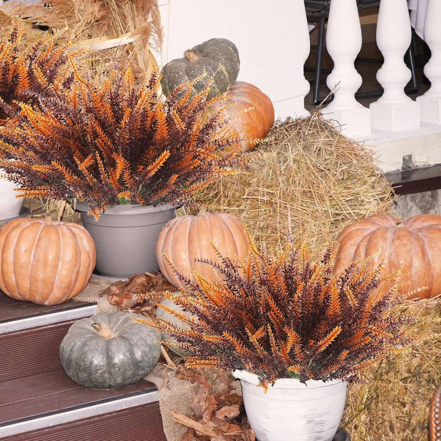 12 Bundles Artificial Fall Flowers Outdoors Fake Fall
