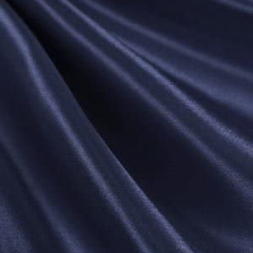 1 Yard Navy Stretch Charmeuse Satin Fabric 60” Wide, 95% Polyester 5% Spandex