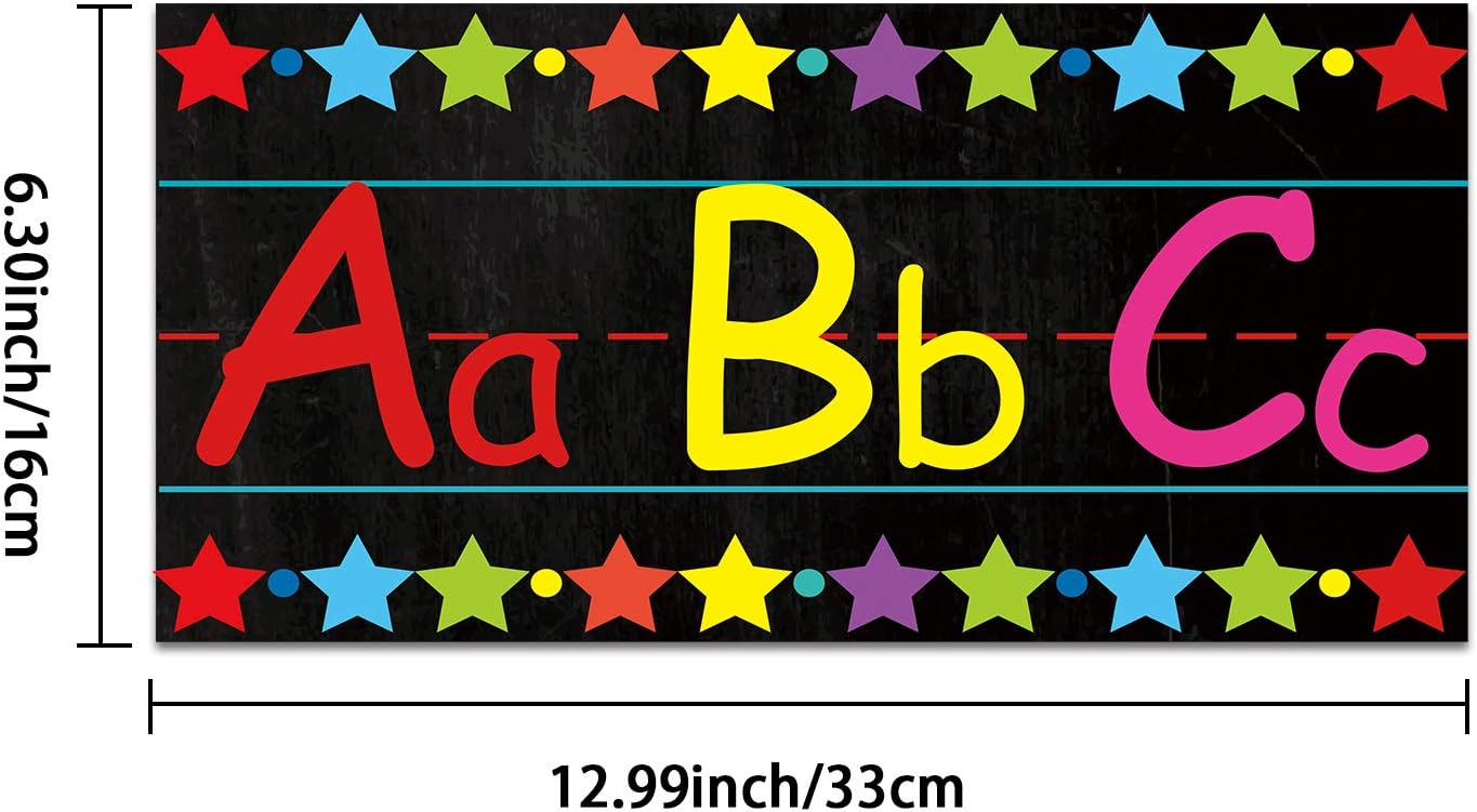 Alphabet Bulletin Board Set Alphabet Poster Chart Number Line for Classroom Wall Decorations (Black)