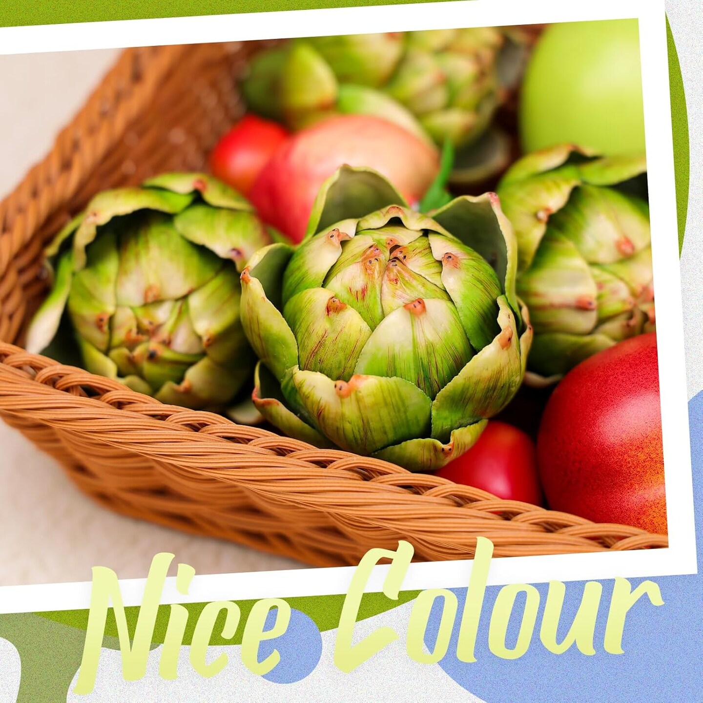 6Pcs Small Green Faux Artichokes Fake Artichokes Artificial Vegetables