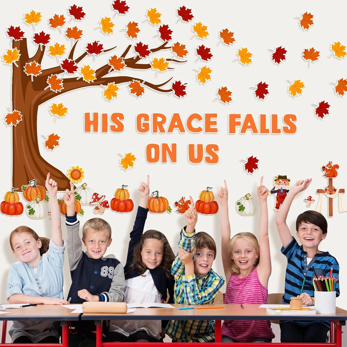 89PCS His Grace Falls on Us Christian Bulletin Board Sets (Multicolored)