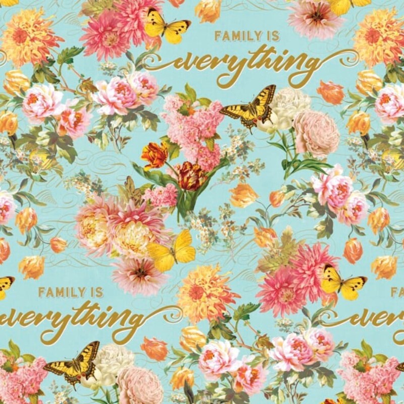 Family is Everything Silky Premium Fleece No-Sew Throw Kit (50 x 60) (Soft Pink)