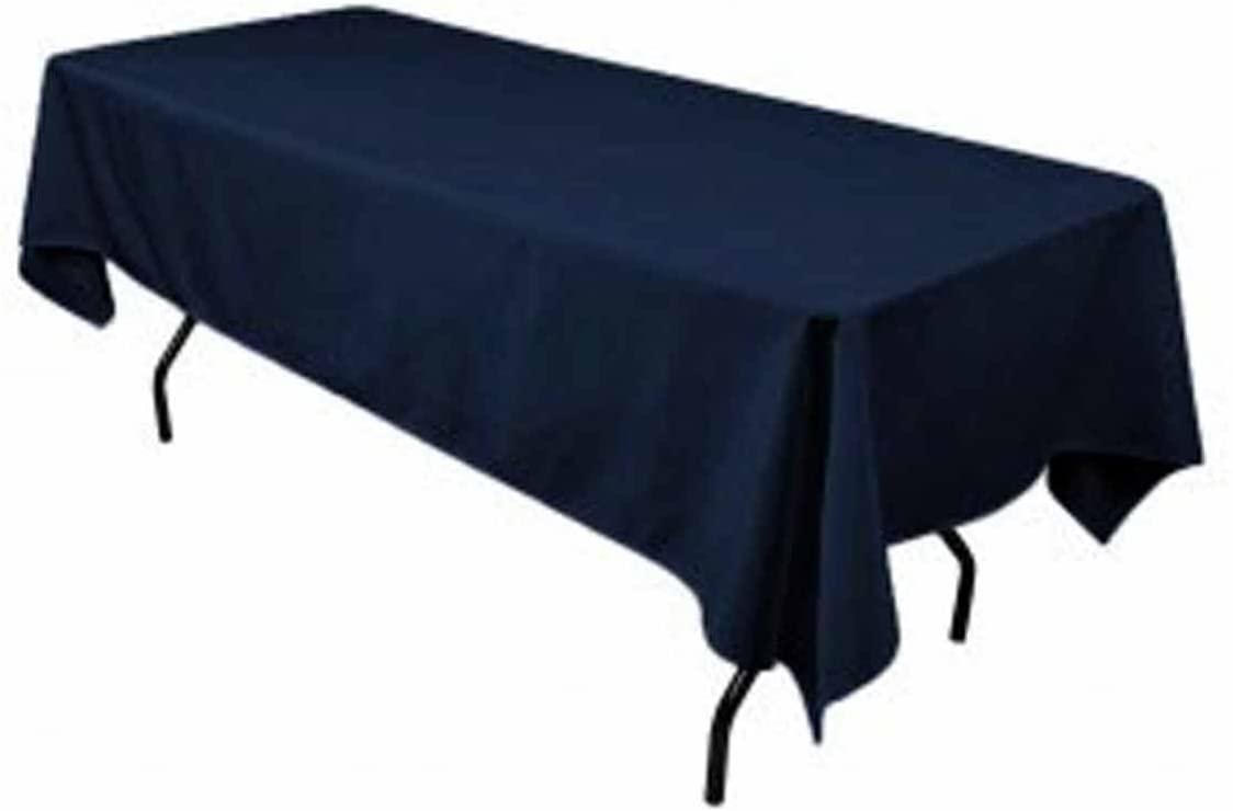 Rectangular Dark Navy Polyester Tablecloth 60×144 Inch Classic & Sophisticated Décor for Weddings, Parties & Banquets