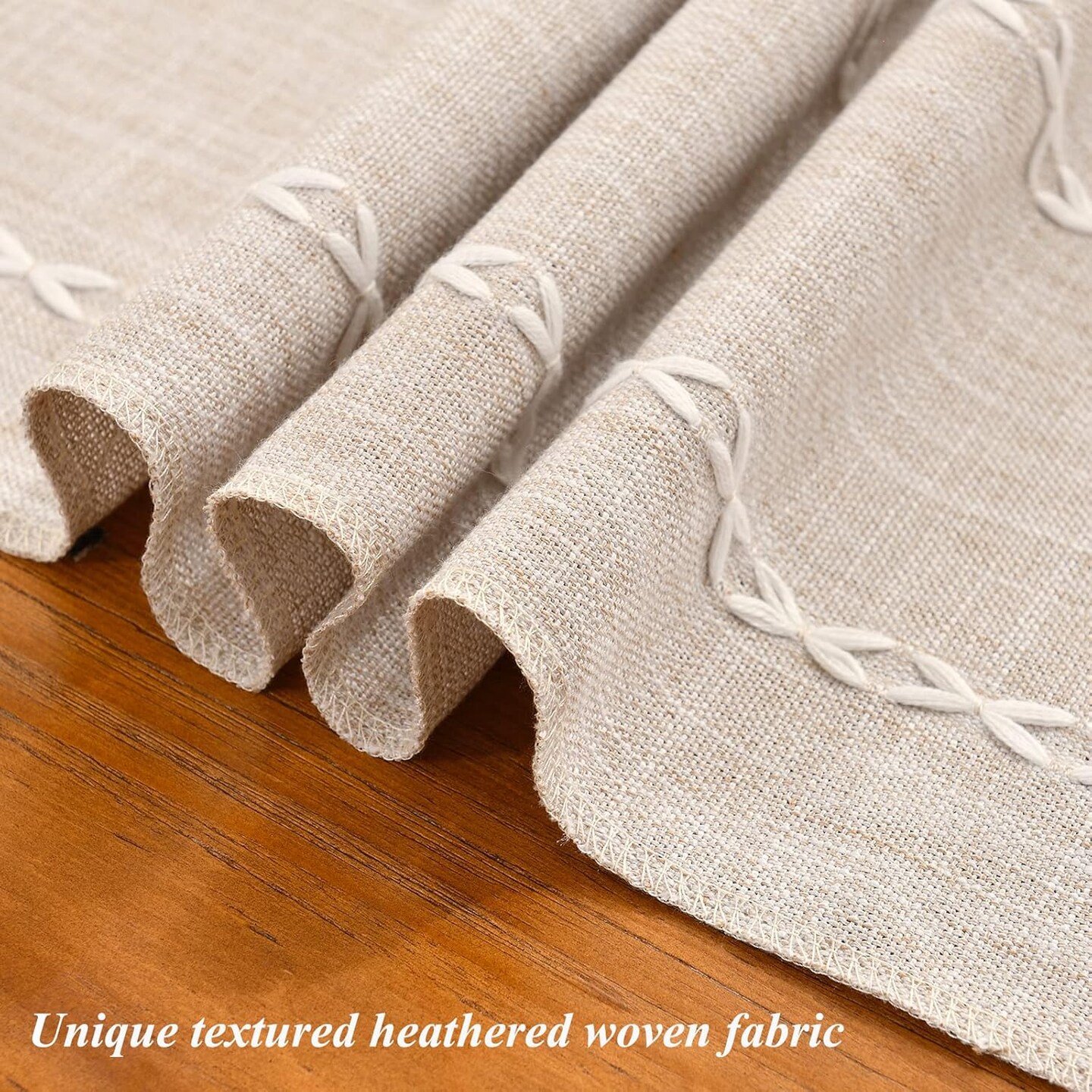 Rustic Linen Table Runner Farmhouse Style (Light Coffee) 13"×72"