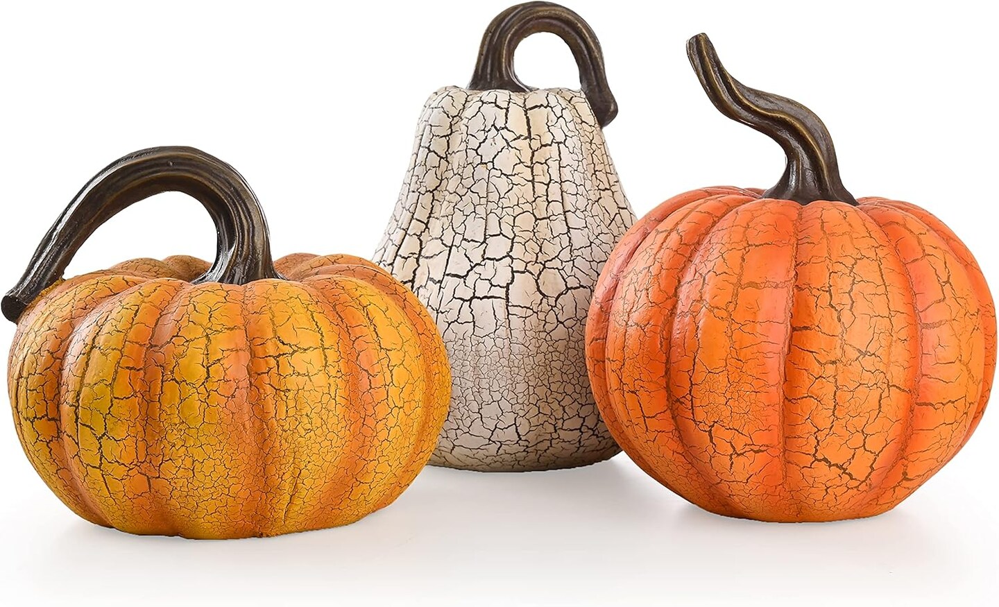 Fall Pumpkin Table Decor - Cracked Pumpkin