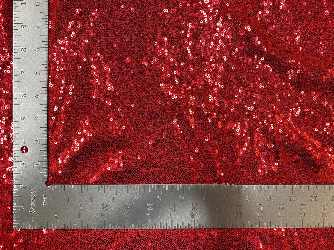 1 Yard 3mm Mini Shiny Sequins on Poly Spandex Mesh Fabric Sparkly Stretch 58"-60" Width