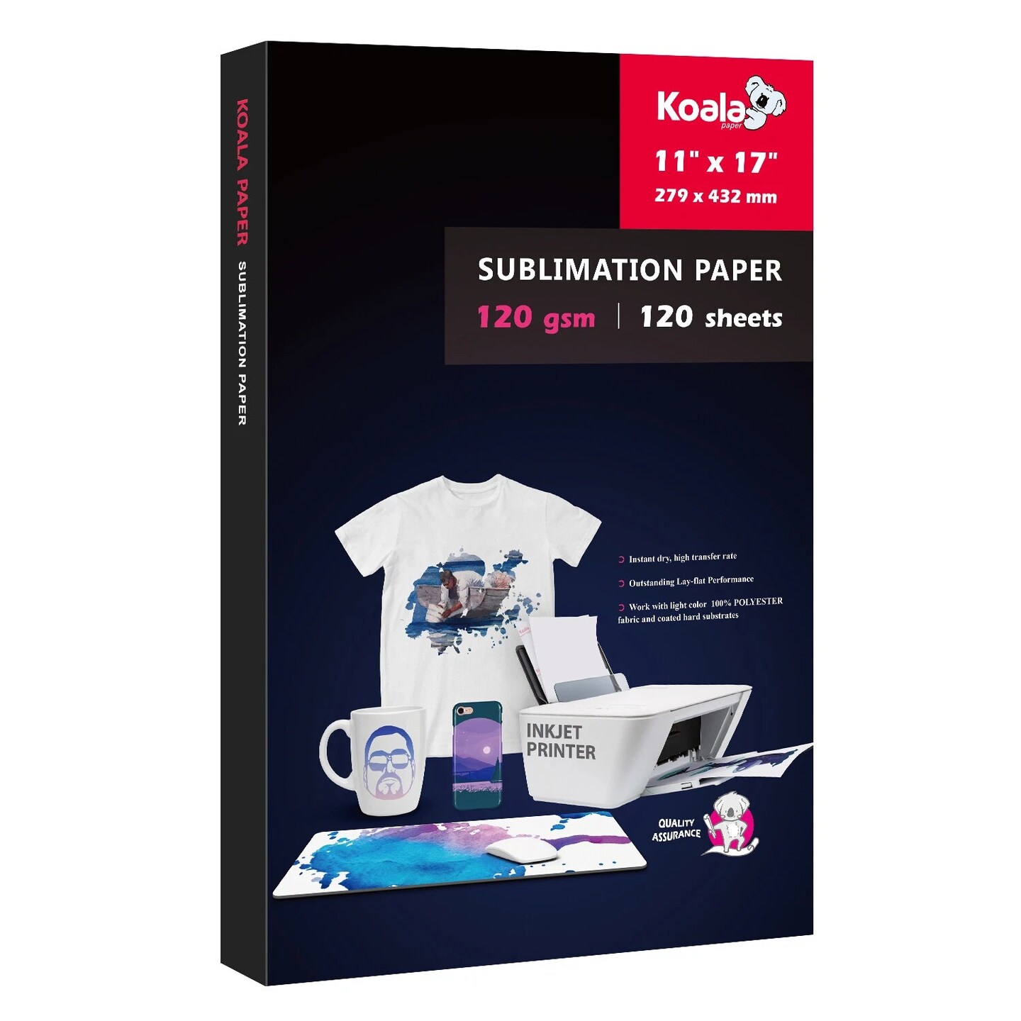Koala 120g Sublimation Paper 11x17 120 Sheets for Inkjet Printers