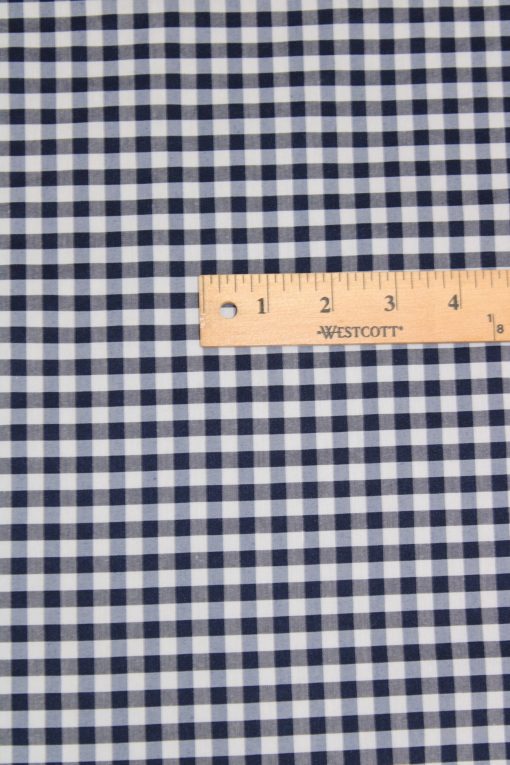 1 Yard Navy Blue 1/8″ Gingham Checkered Poly Cotton Fabric Non-Stretch Dressmaking Cloth 58/59 Inch Wide