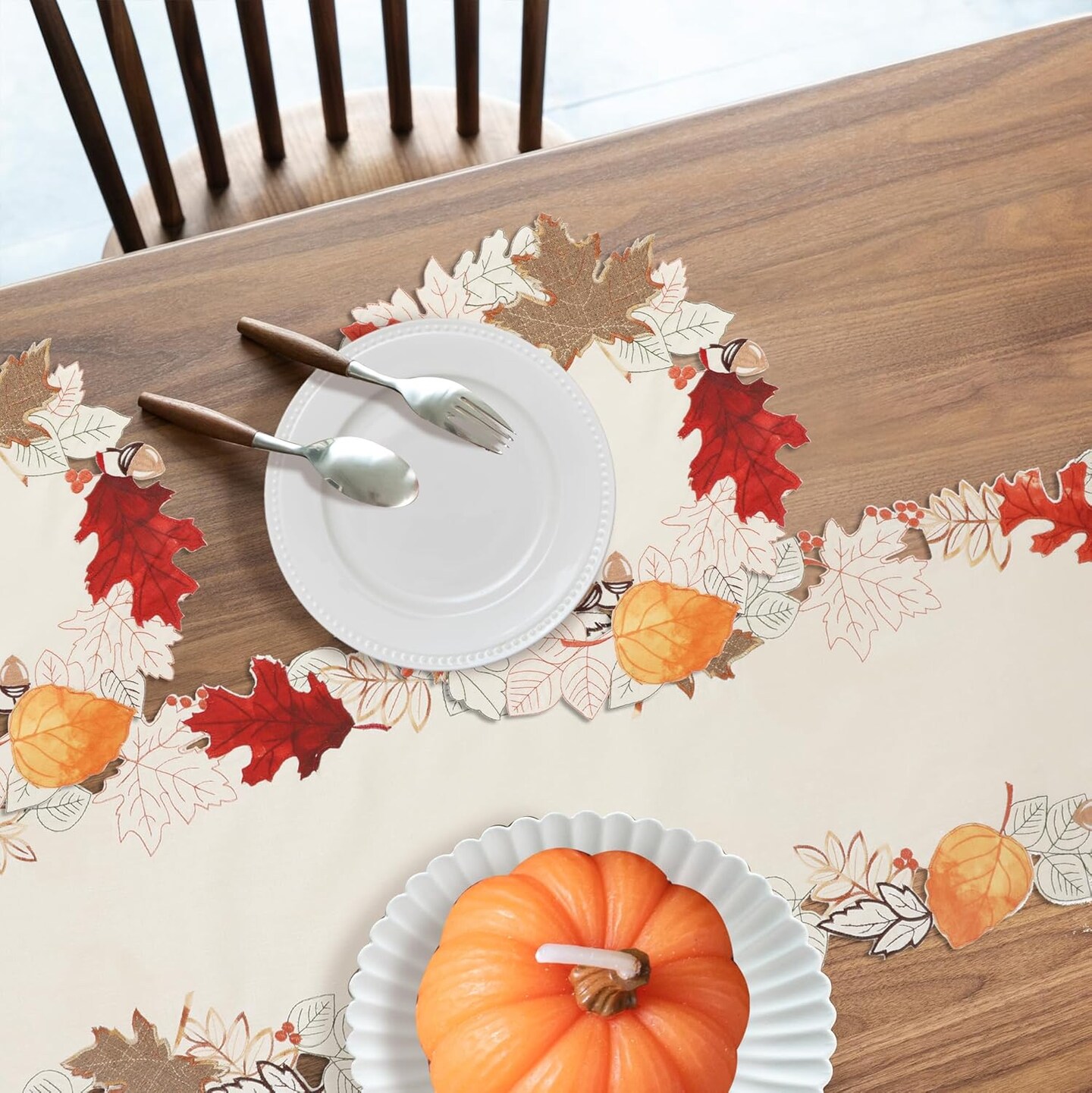 Linen Textured Fall Halloween Table Runner 70 Inches Long -13 x 70 Inch
