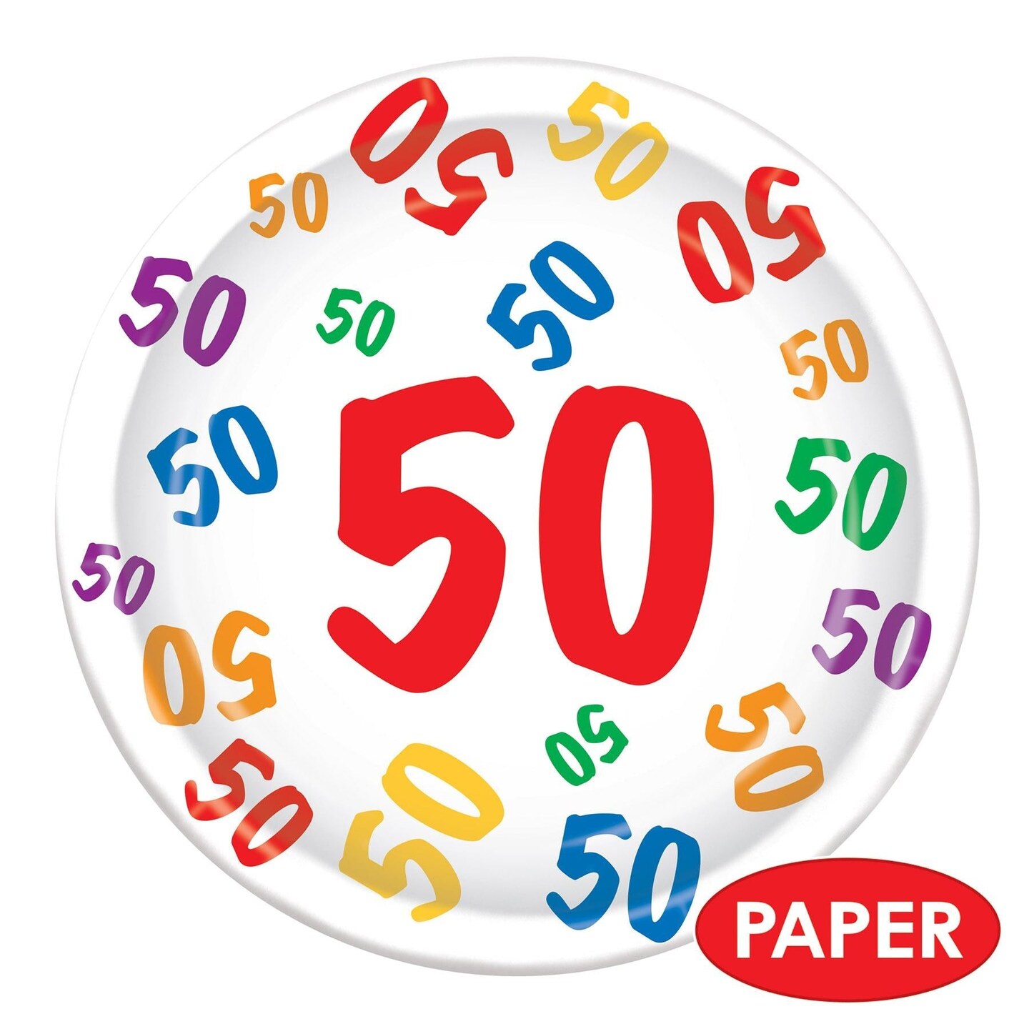 96 Pack Beistle 50th Birthday Party Paper Plates 9 inch