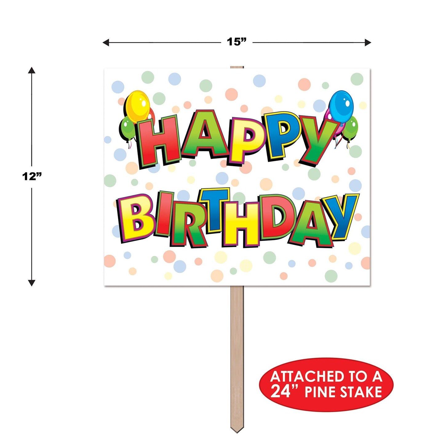 6 Pack Beistle Balloon Happy Birthday Party Yard Sign