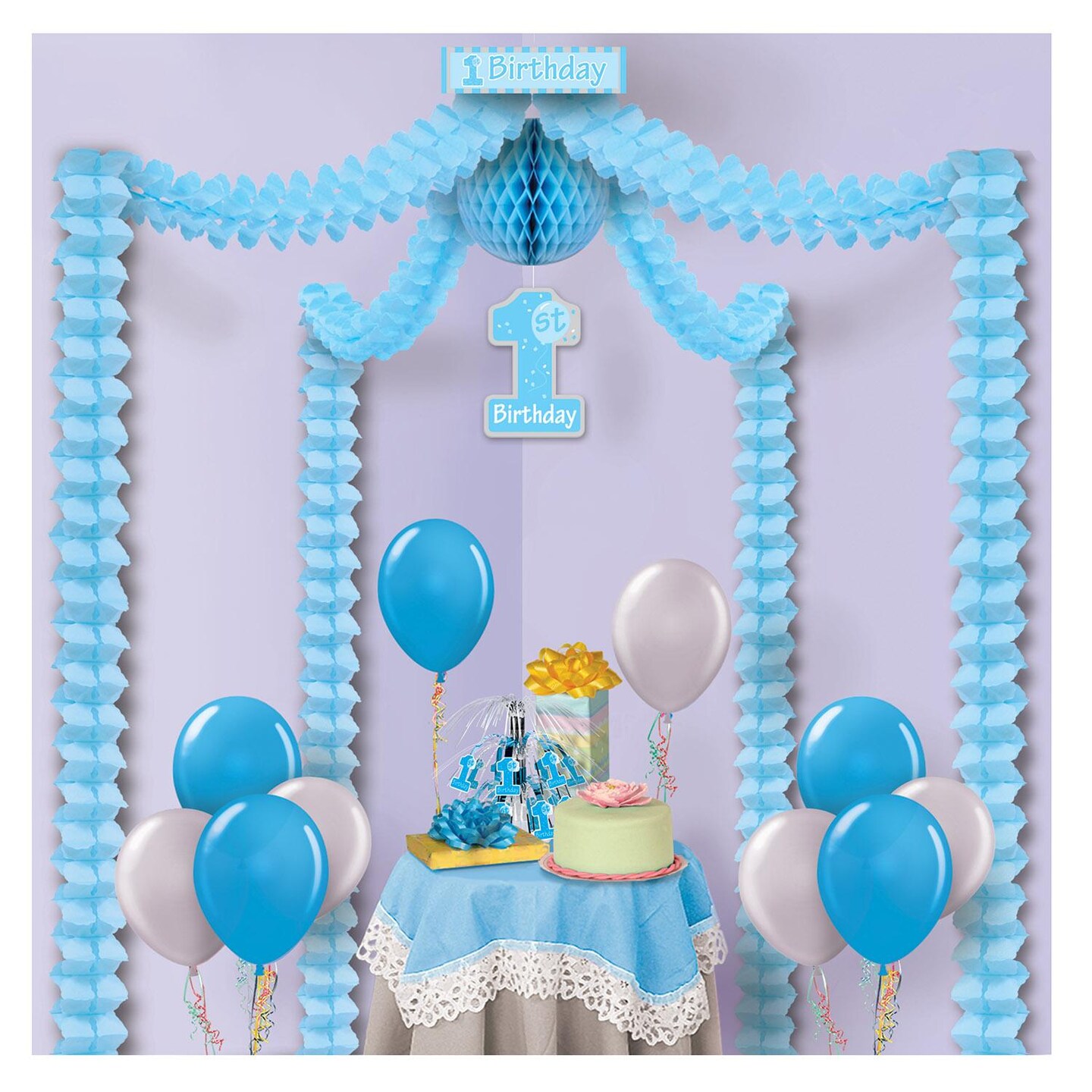 6 Pack Beistle 1st Blue Birthday Party Canopy