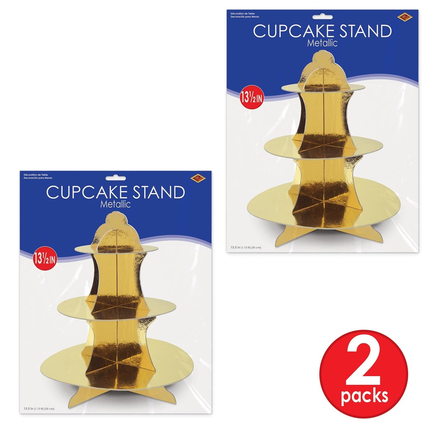 12 Pack Beistle Metallic Cupcake Stand - gold