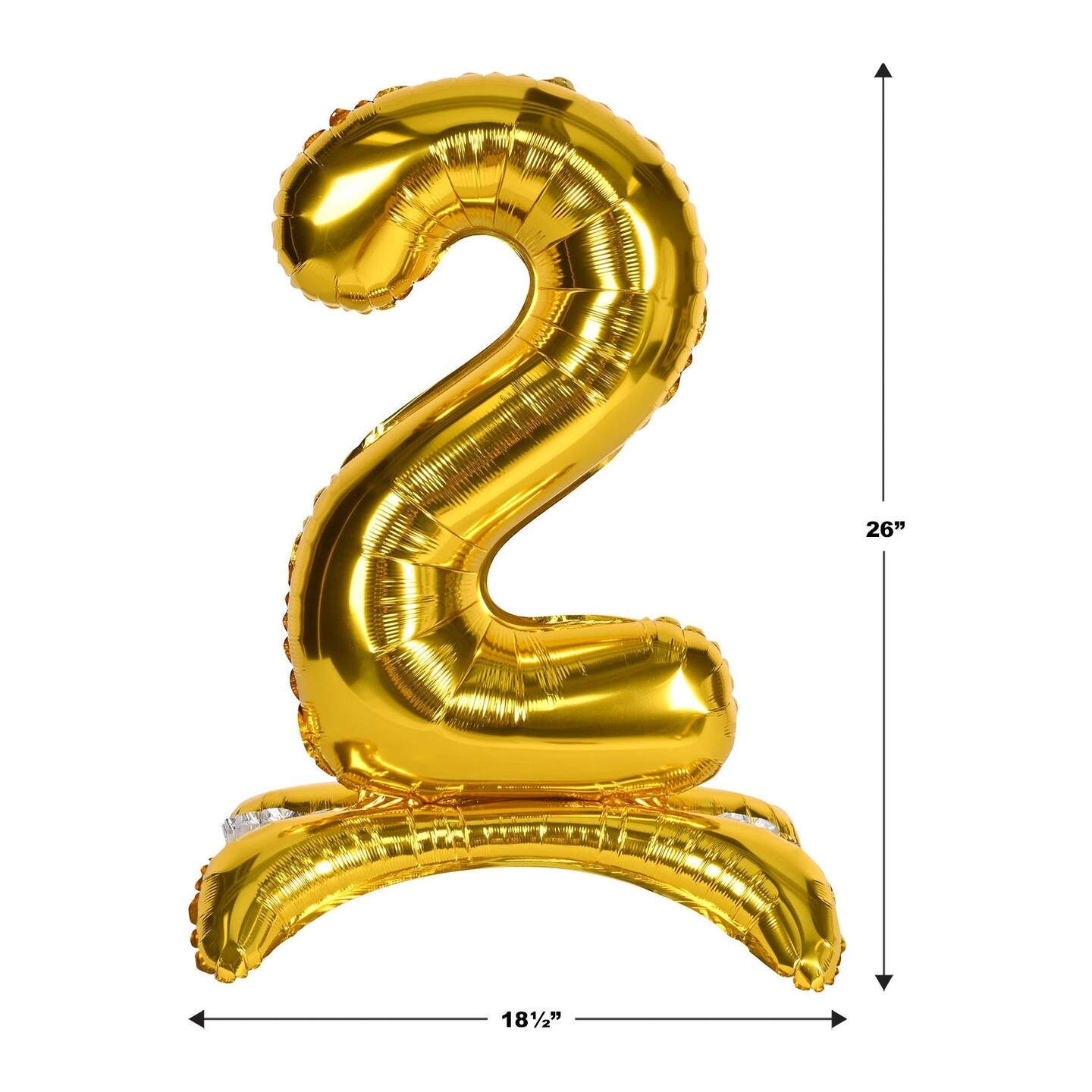 6 Pack Beistle Self-Standing Balloon Number 2