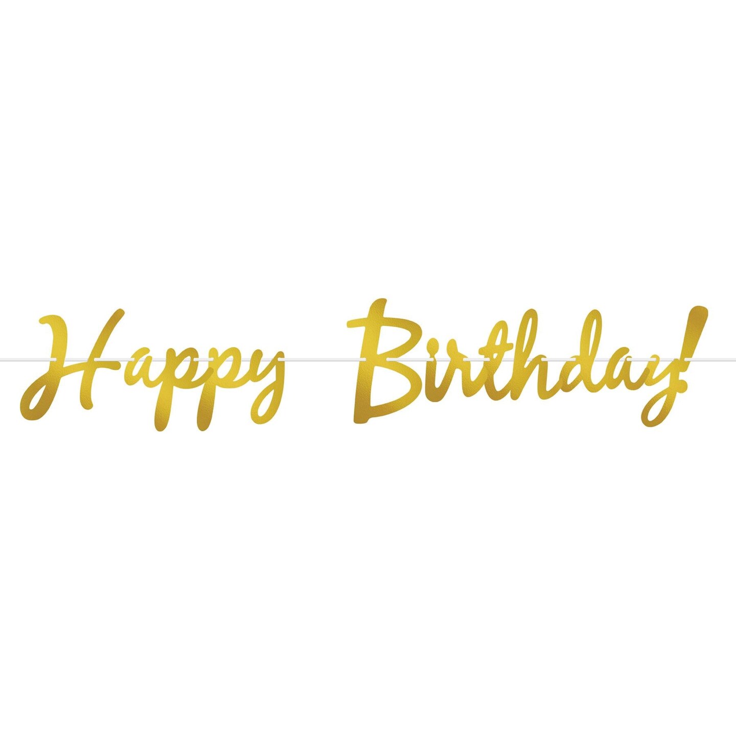 12 Pack Beistle Foil Happy Birthday Party Streamer - gold