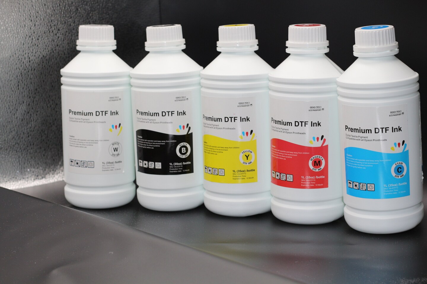 Cyan Premium DTF Pigment Textile Ink - 1L Bottle for Vibrant Fabric Printing
