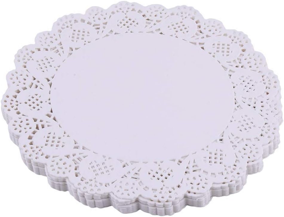 White Lace Paper Doilies - 6 inch Round Paper Doilies - Disposable Paper Placemats - for Wedding, Birthday, Cakes, Desserts, Tableware Food Decoration, Pack of 100