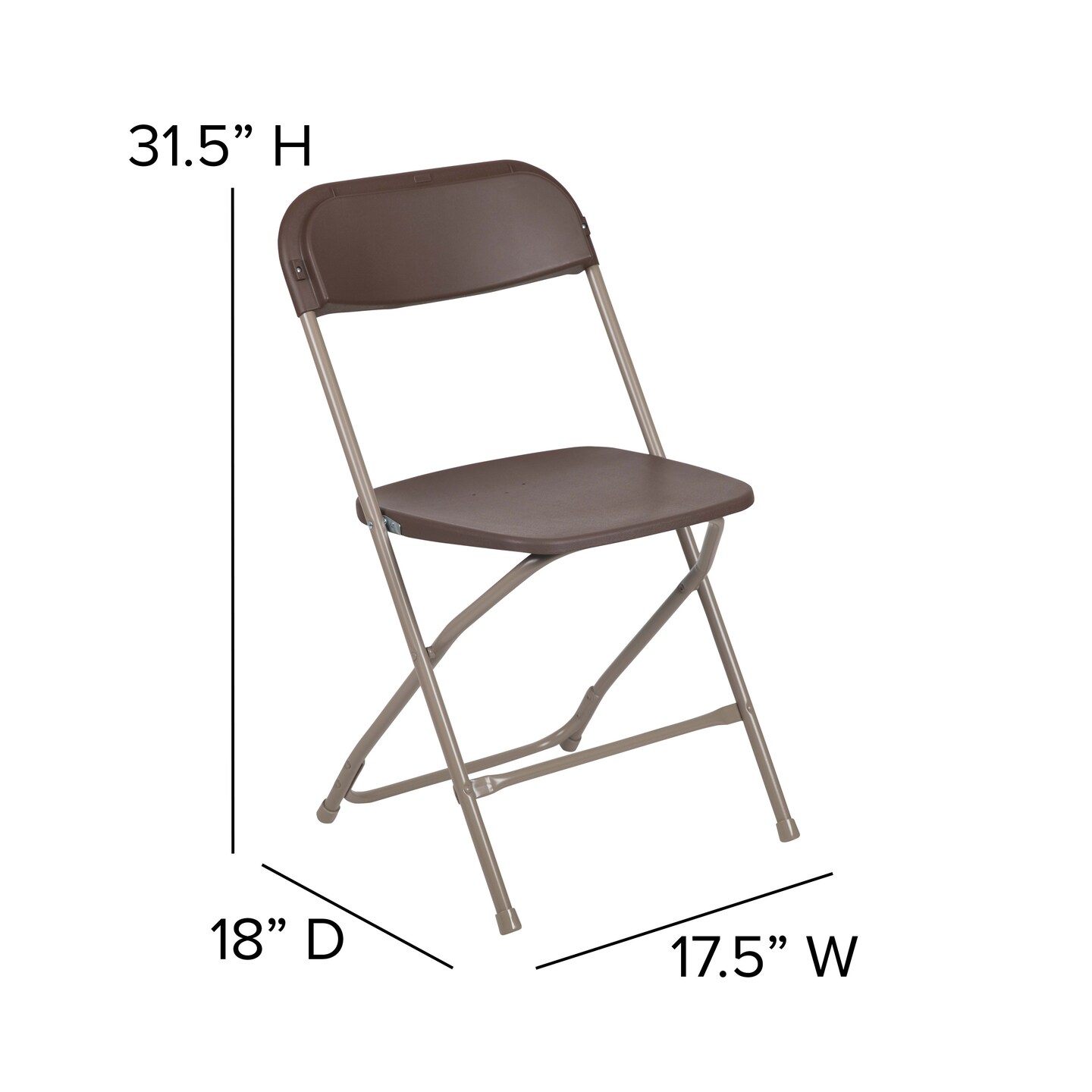 Emma and Oliver Set of 6 Stackable Folding Plastic Chairs - 650 LB Weight Capacity