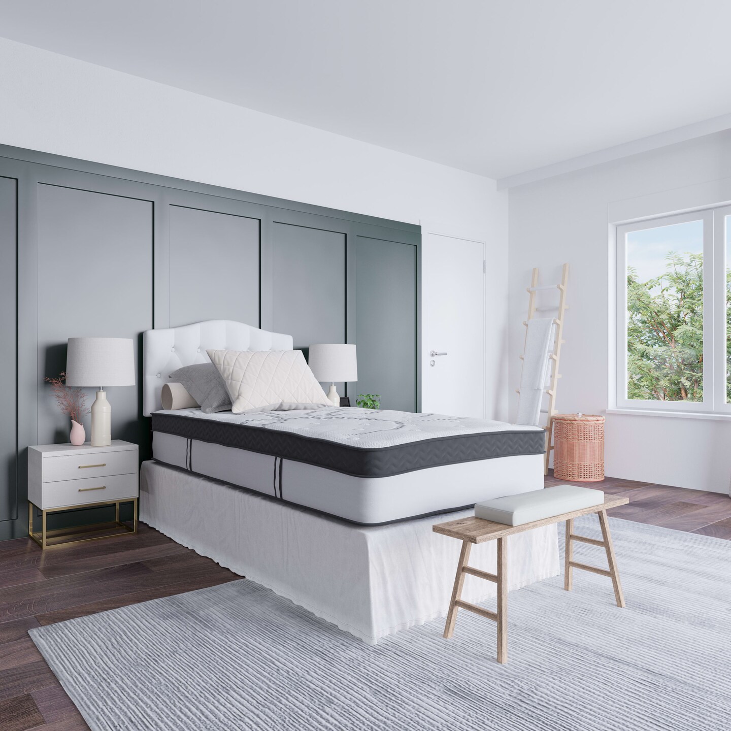 Emma and Oliver 12 Inch CertiPUR-US Certified Hybrid Pocket Spring Mattress, Mattress in a Box - Premium Mattress